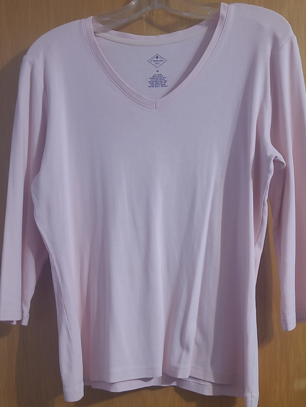 St. John's Bay Light Pink V-Neck Cotton Tee